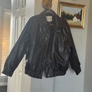 Pilcro faux leather bomber jacket